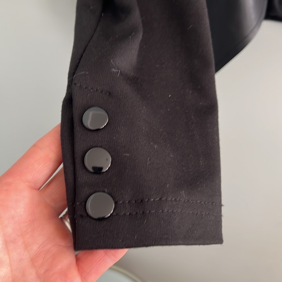 KUT from the Kloth black faux leather “biker” blazer with pockets! - Picture 5 of 6